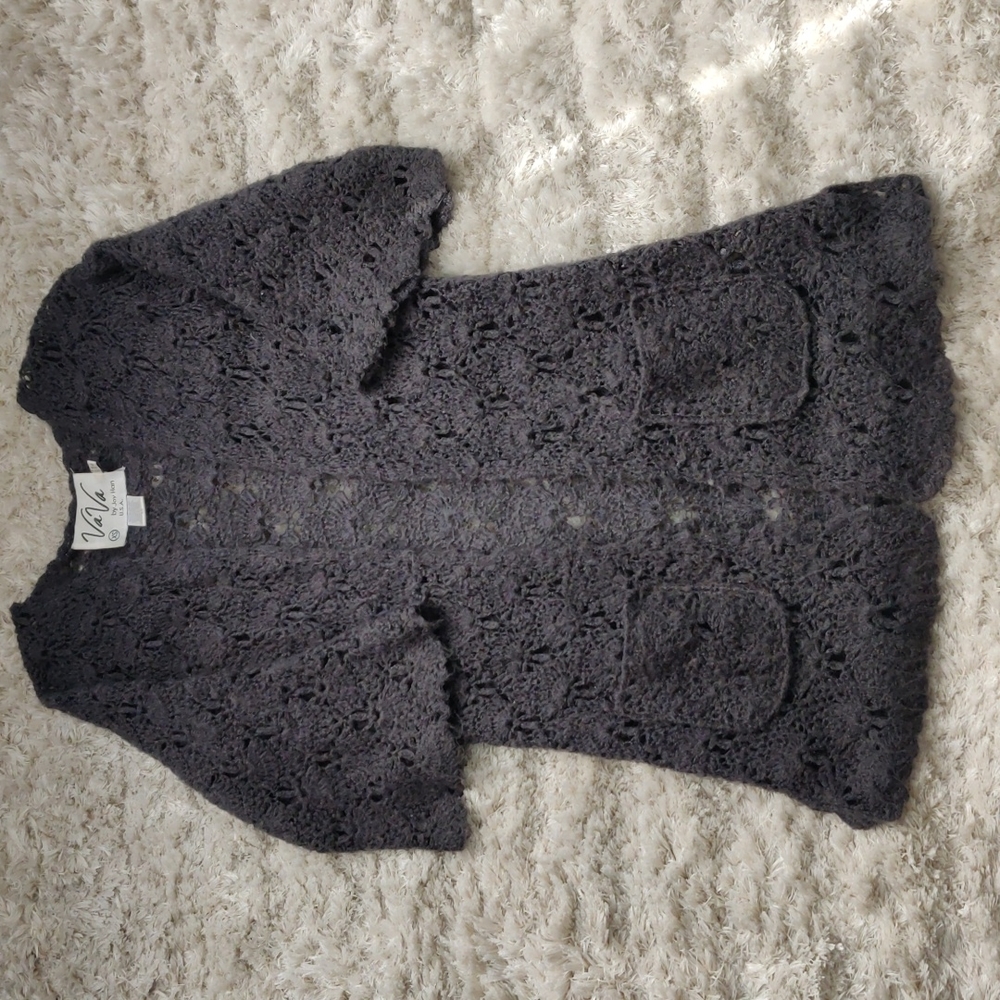 EUC Grey open knit cardigan